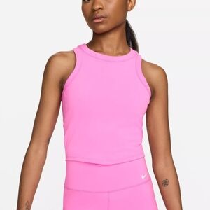 Nike One Playful Pink Fitted Dri Fit Cropped Tank Top Size XL
